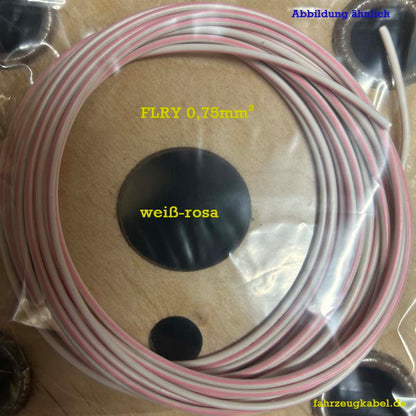 Kfz Kabel 0,75mm² weiß rosa 5 Meter