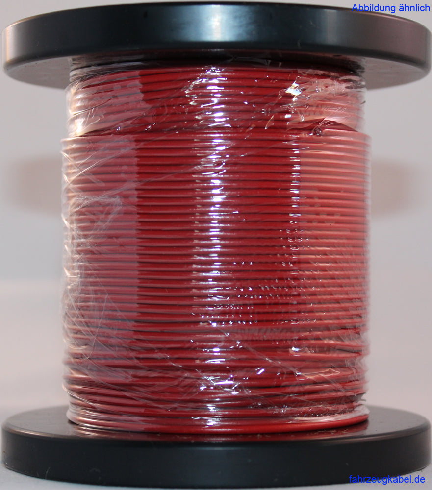Spule mit roter Litze 0,75mm² vor weißem Hintergrund