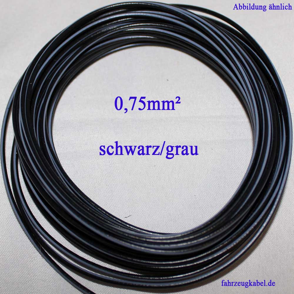 Kabelring schwarz-grau 0,75mm² Kfz Kabel kaufen