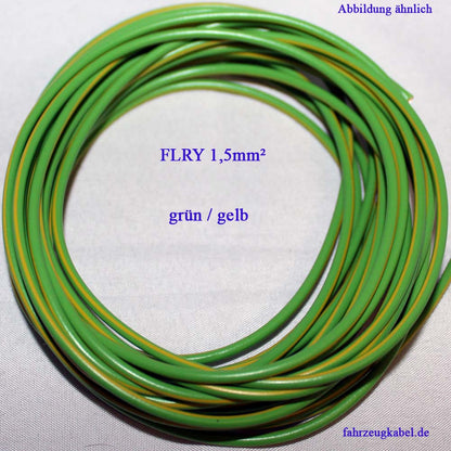 FLRY 1,5mm² grün/gelb Kabel für Kfz