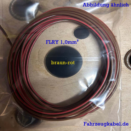 Kabelringe 1,0mm² braun-rot 10 Meter Kabel für Kfz kaufen 