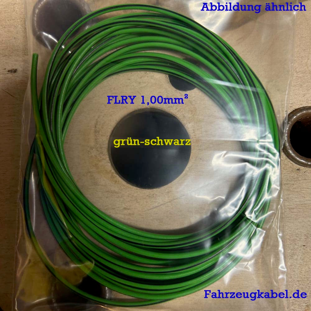 Kabelringe 1,0mm² grün-schwarz 10 Meter Kabel für Kfz kaufen