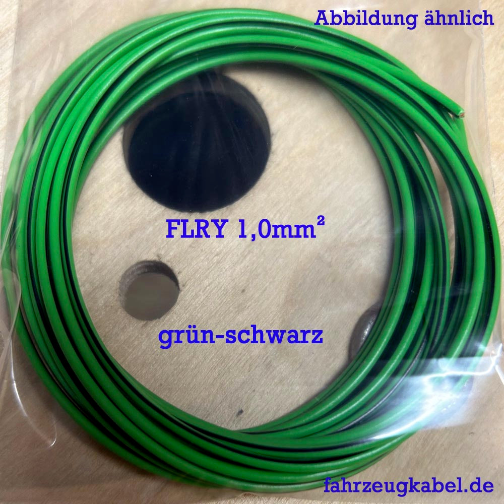 Kabelringe 1,0mm² grün-schwarz 5 Meter Kabel für Kfz jetzt kaufen