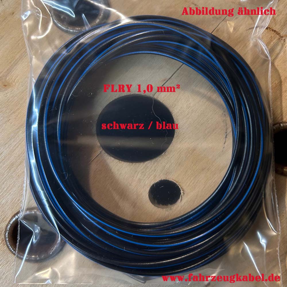 Kabelringe 1,0mm² schwarz-blau für KFZ, 10 Meter