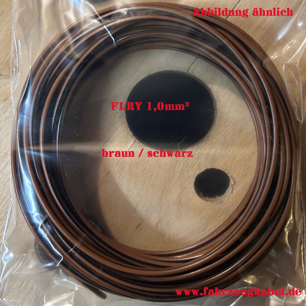 Kabelringe 1,0mm² braun-schwarz für KFZ, 10 Meter