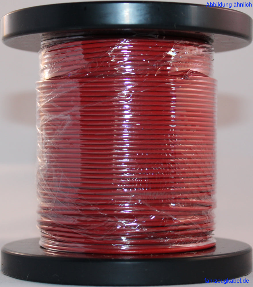 Spule mit roter Litze 0,75mm² vor weißem Hintergrund