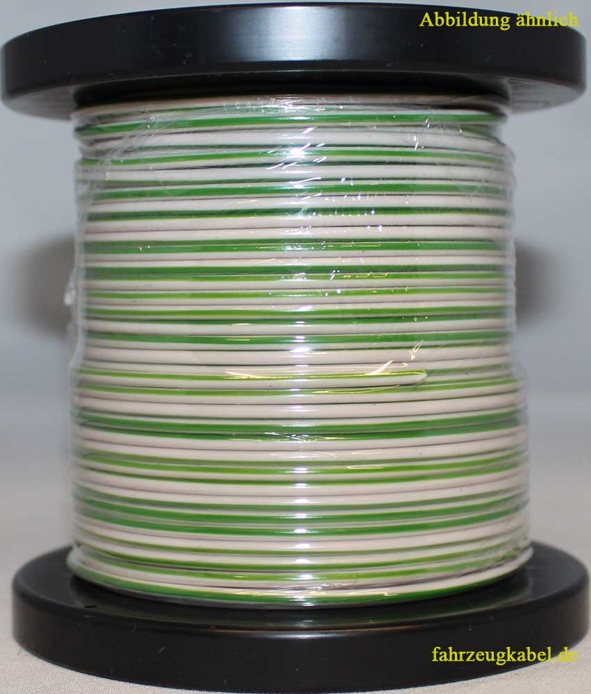 0,29€/m KFZ LKW Kabel Litze Leitung Flexible FLRy 0,5mm² 20m Grün / Gelb  Germany