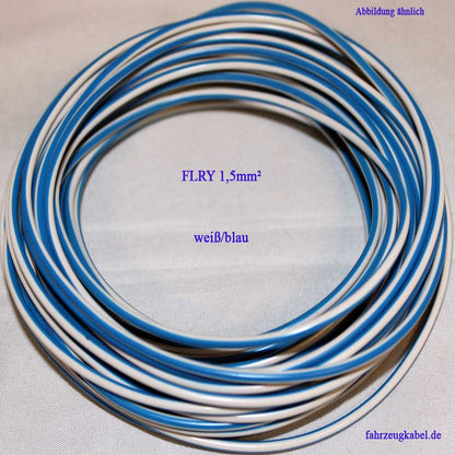 FLRY 1,5mm² weiss-blau 10 Meter