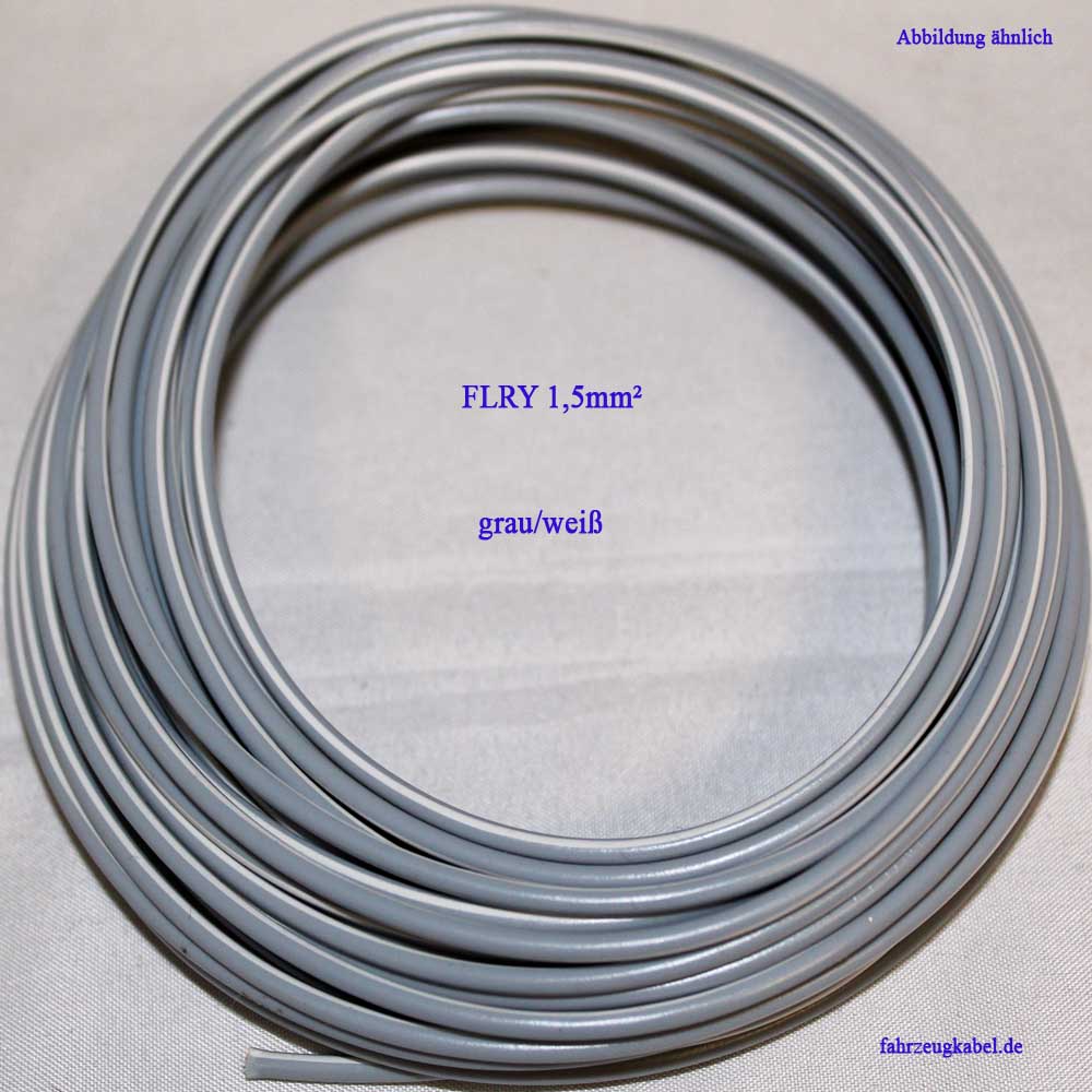 FLRY 1,5mm² grau-weiss 10 Meter