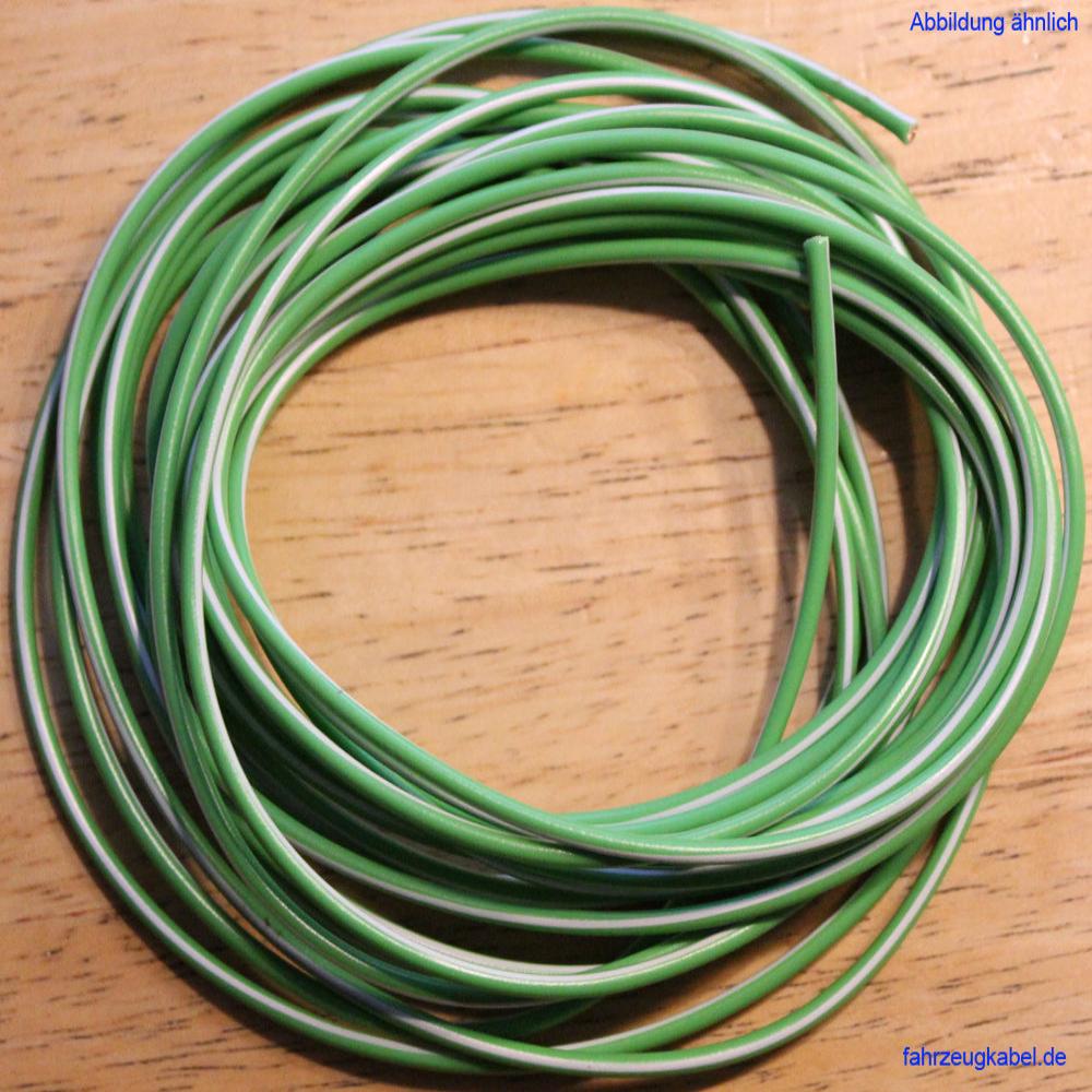 Kfz Kabel 1,5mm² grün weiß 5 Meter kaufen