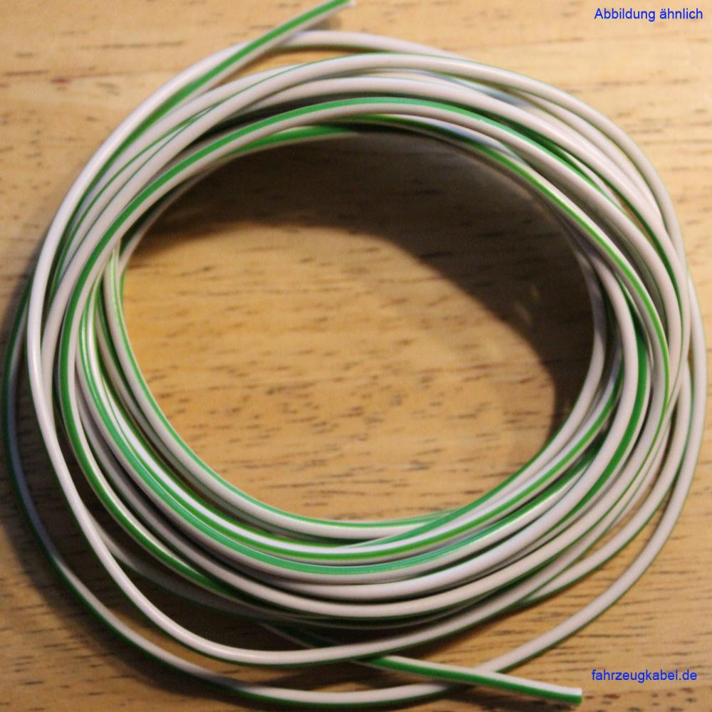 Kfz Kabel 1,5mm² weiß grün 5 Meter kaufen